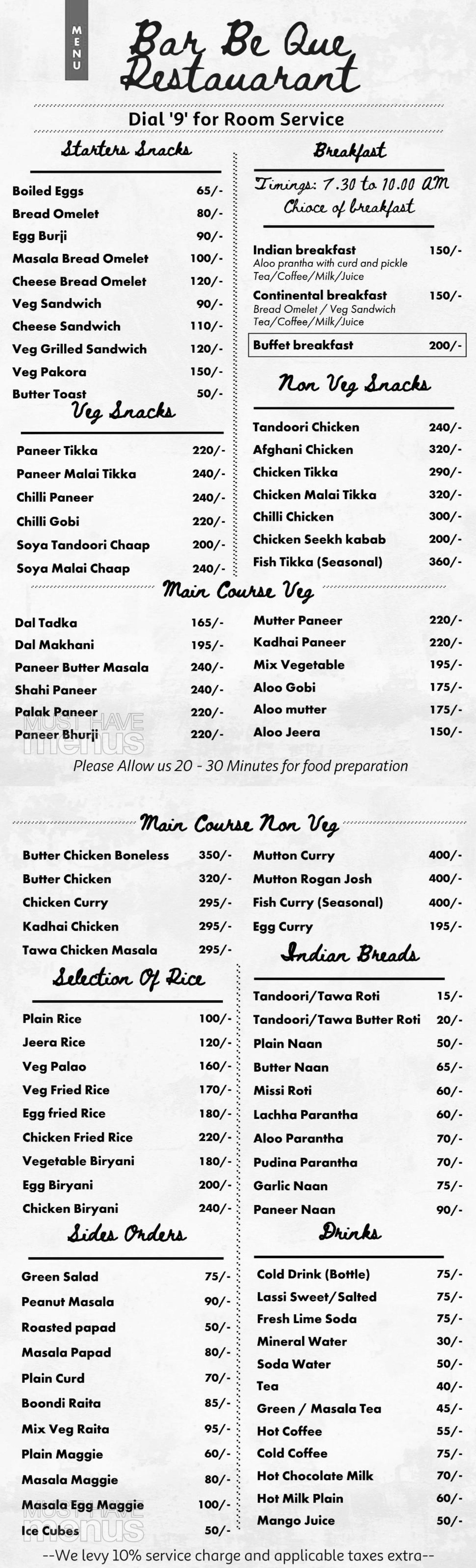 Restaurant Menu